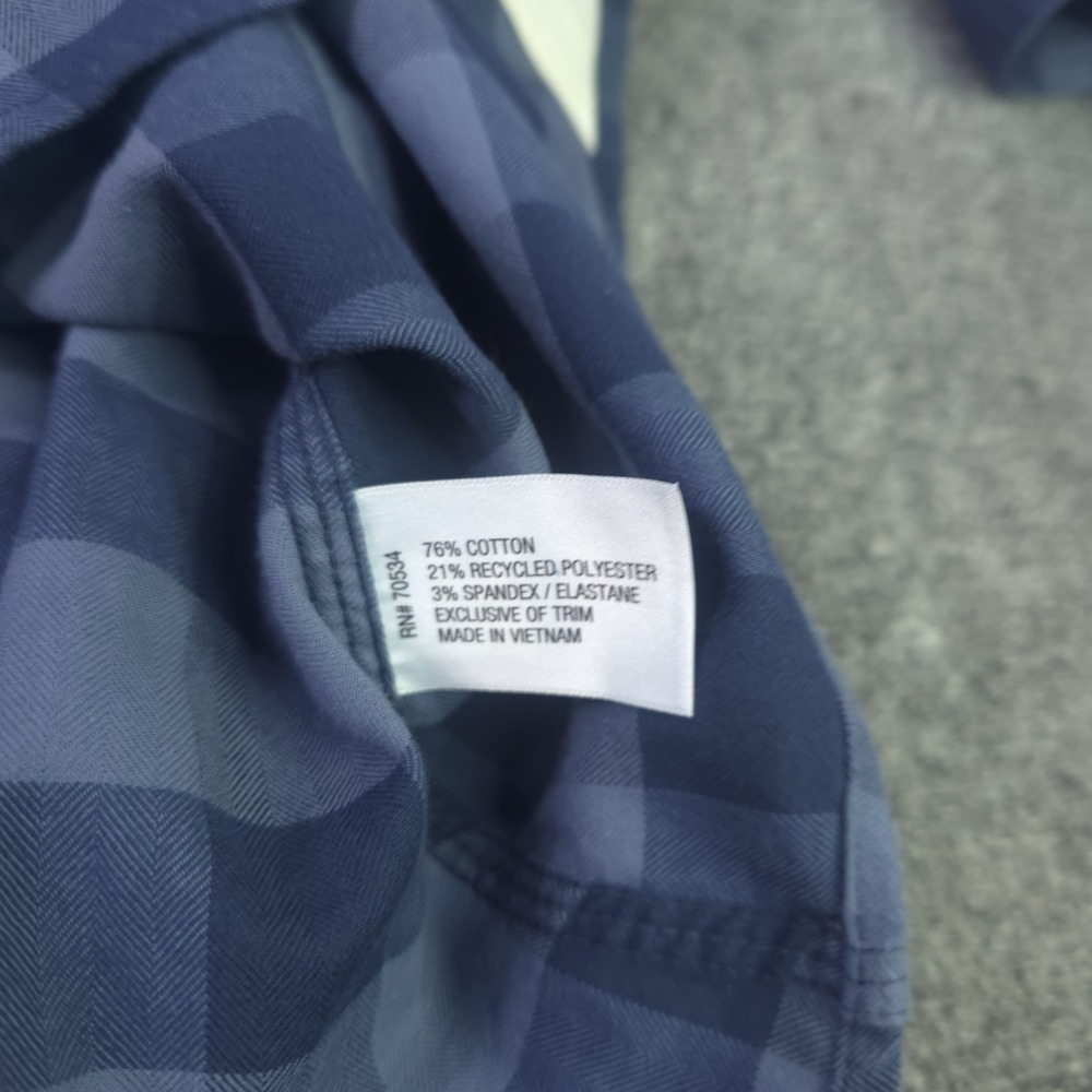 Orvis Shirt Womens Large Flannel Blue Plaid Button Up Stretch Long Sleeve - Picture 6 of 8